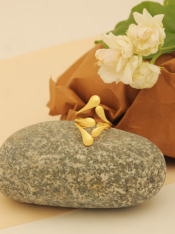 Gold Plated Flower bud Finger Ring