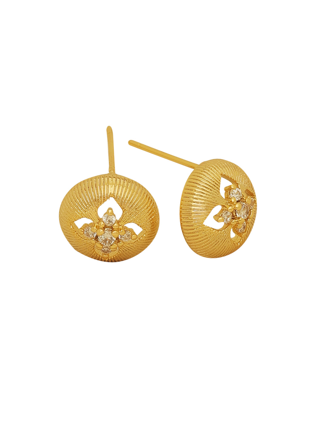 Gold Plated 14K Round Stud Earrings