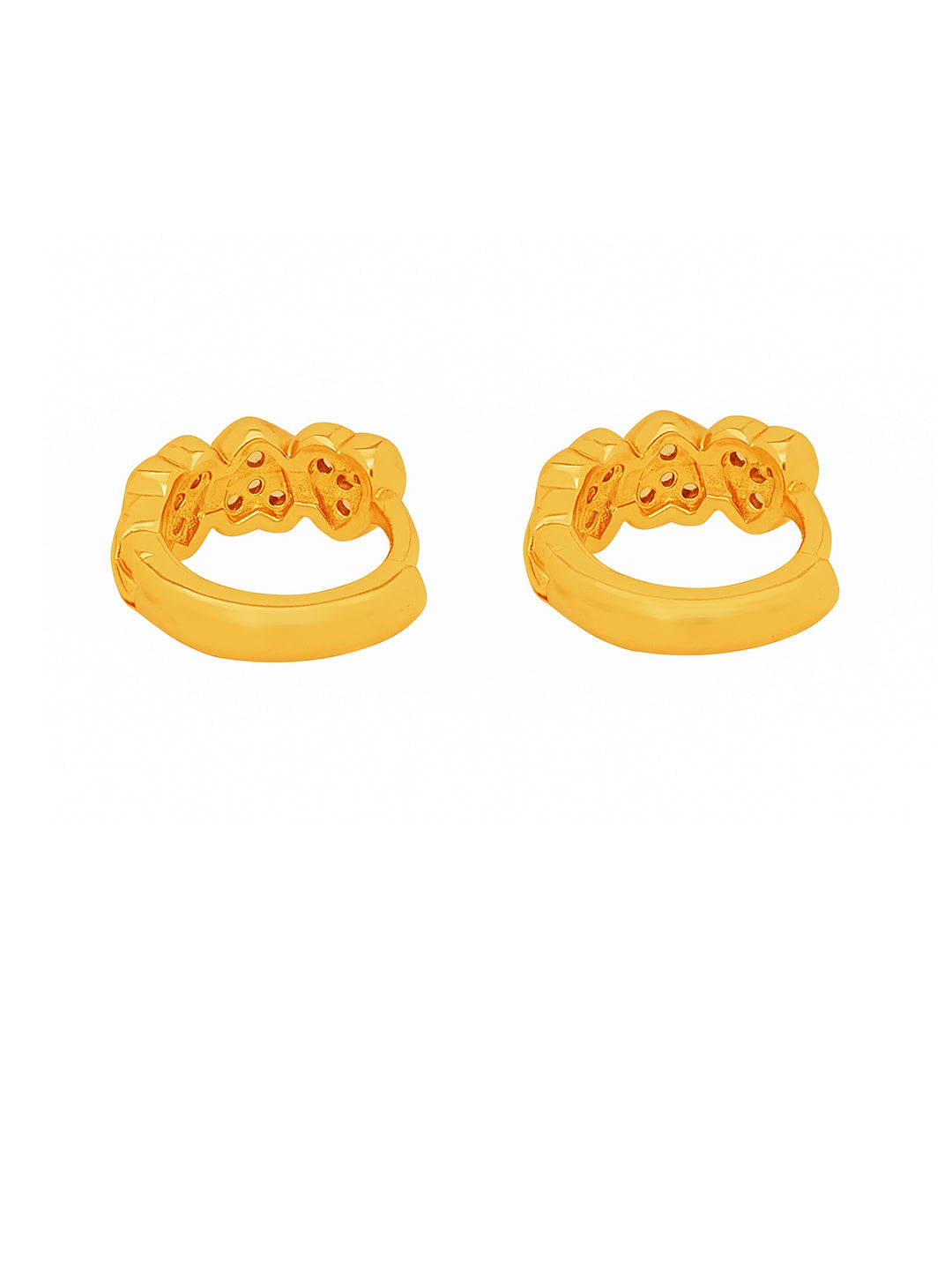 Gold plated 14K Zirconia Heart Earrings