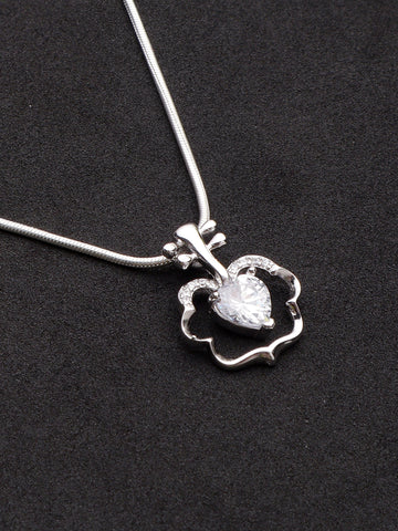 Sterling Silver Clover Heart Pendant