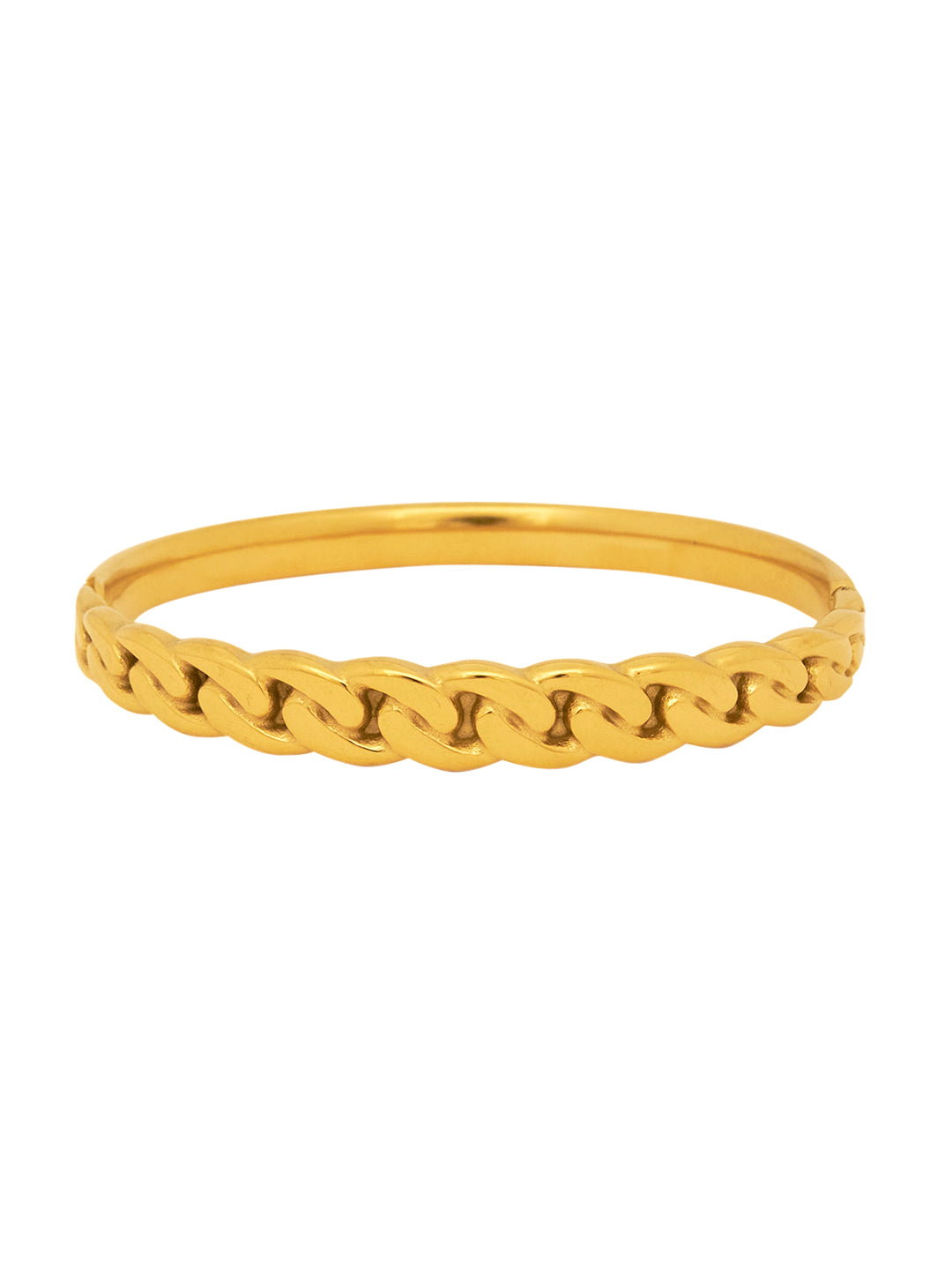 18K Gold Plated Stainless Steel Bangle Style Openable Bracelet