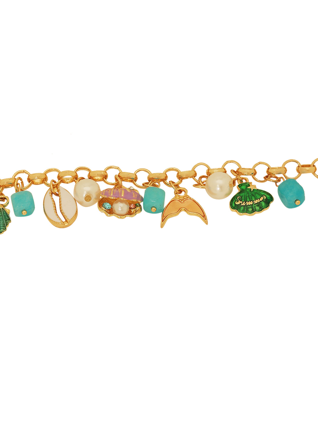 Gold Plated Sea Charms Bracelet