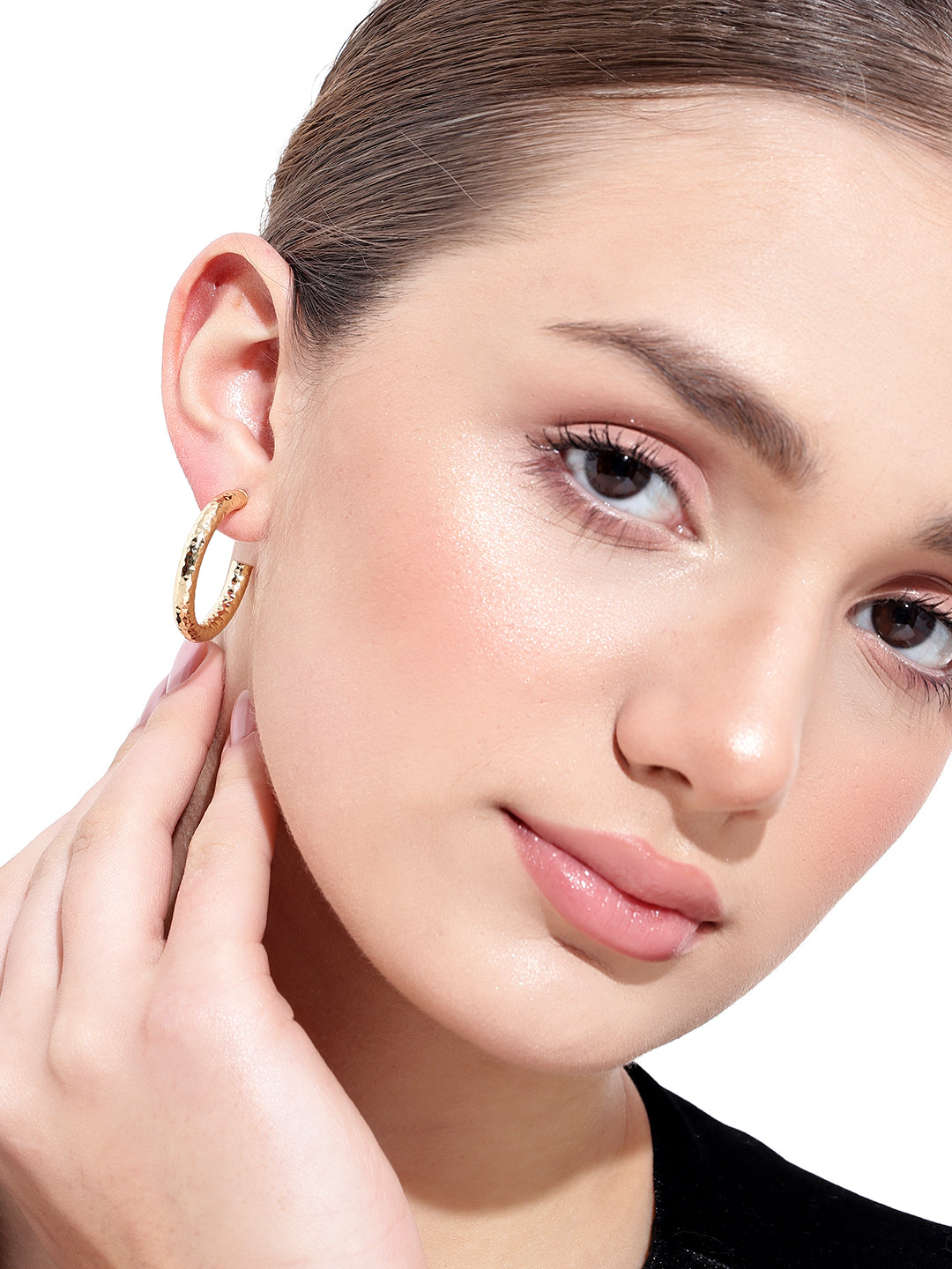 Round Cut Gold plated Earrings