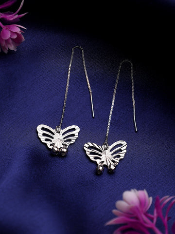 Sterling Silver Hanging Butterfly Earrings