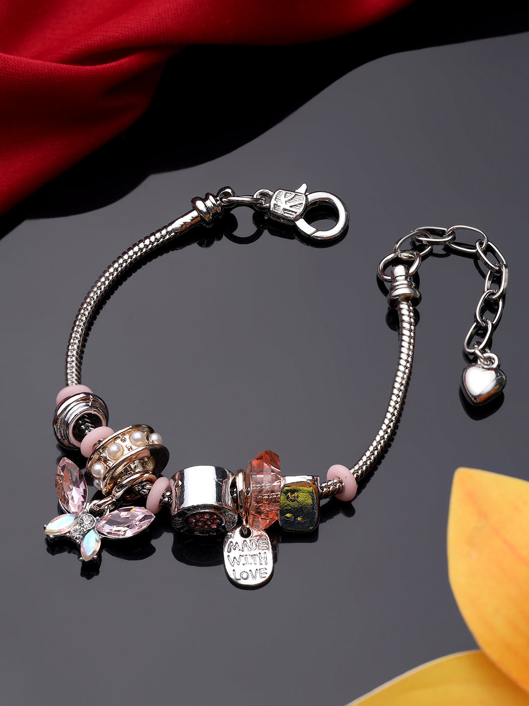 Silver Plated Butterfly Charms Bracelet