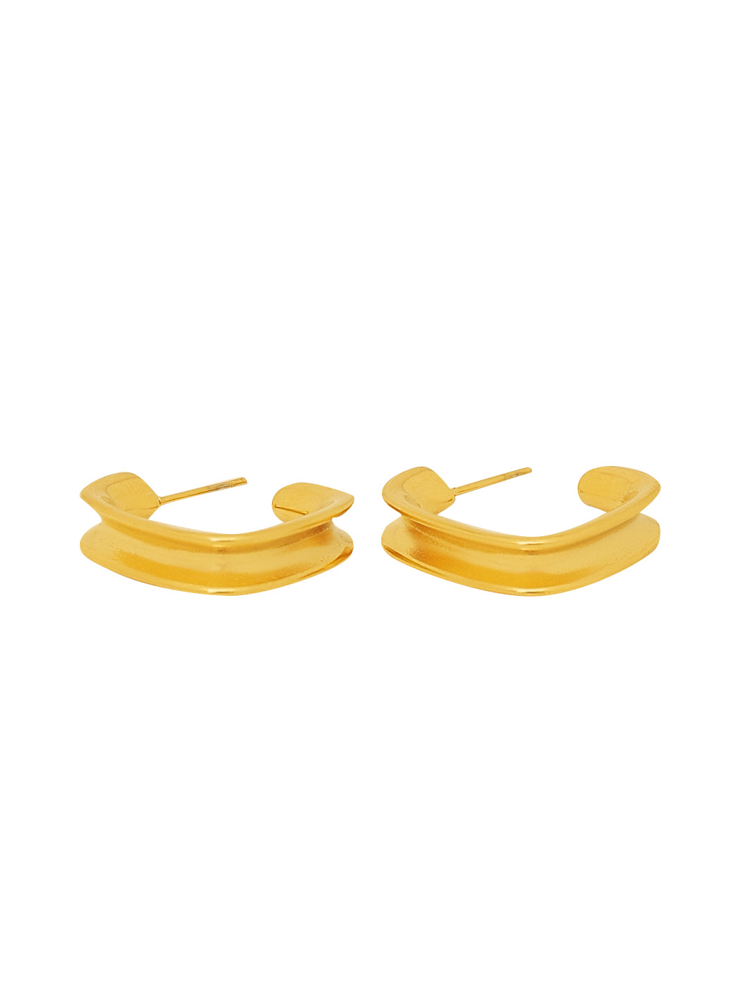 Gold Plated 18K Square Loop Earrings