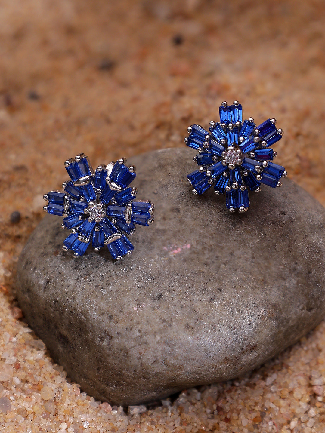 Royal Blue Stone Sterling Silver Earrings