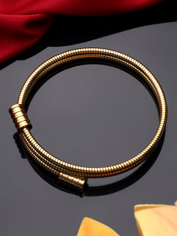 Round Curled Gold Plated Bracelet