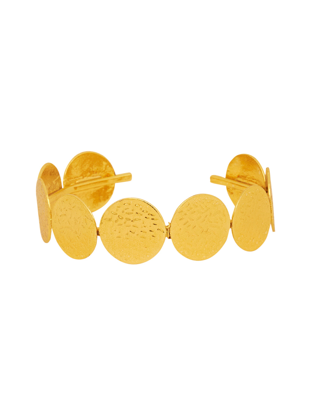 18K Gold Plated Brass Coin Cuff on Bracelet
