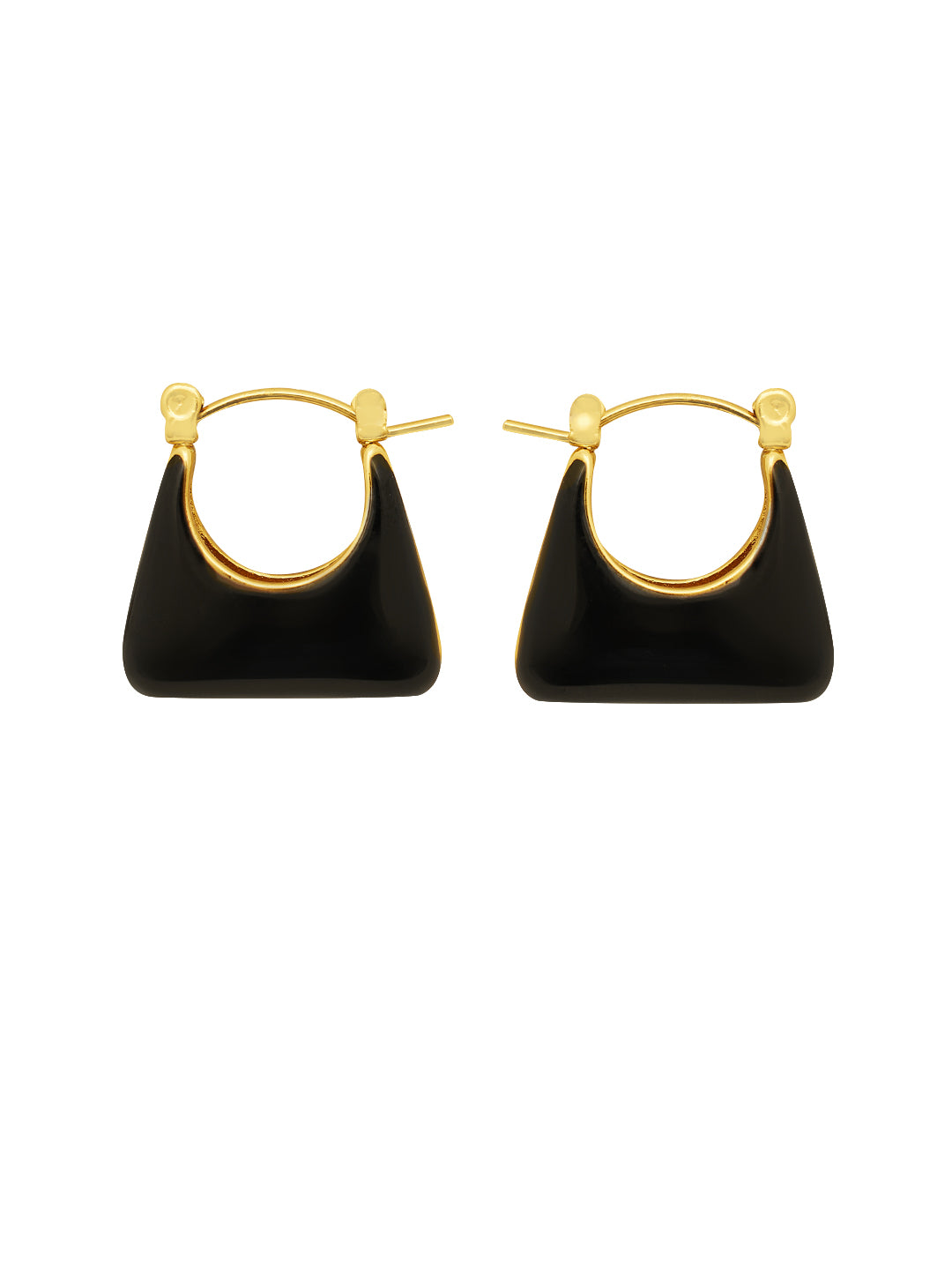 Black Bag Gold plated Earrings