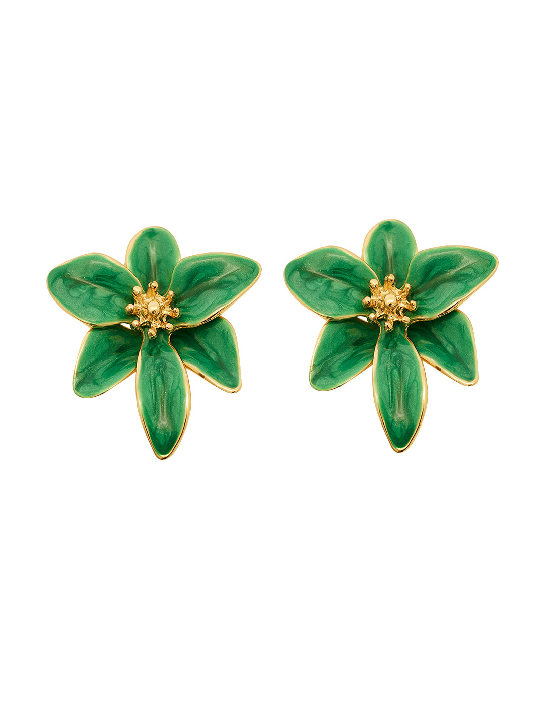 Fancy Green Flower Earrings