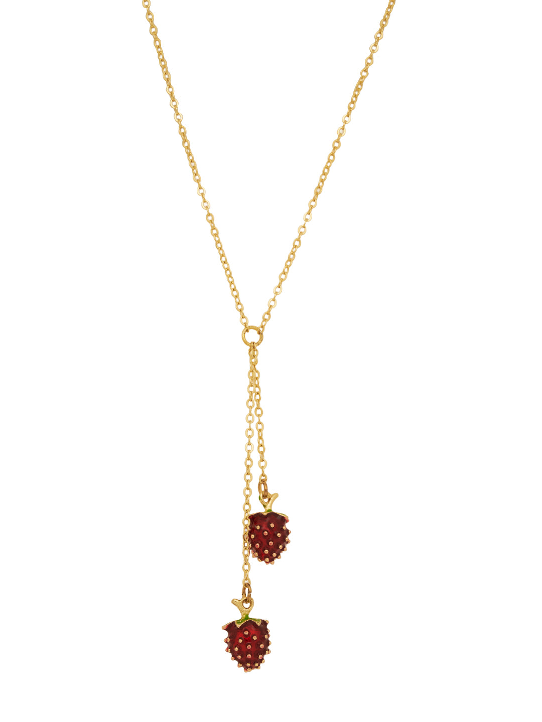 Gold plated Anti-Tarnish Stainless Steel Strawberry Necklace