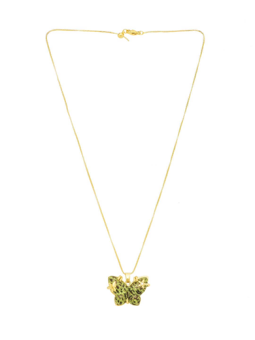 Gold Plated Butterfly Pendant Necklace
