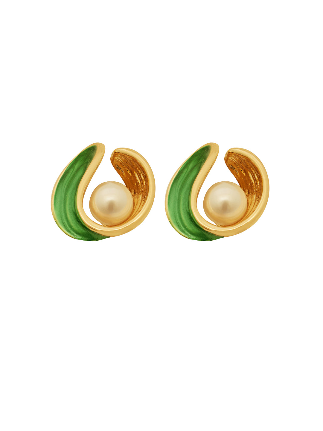 Gold Plated Purple Leaf Earrings