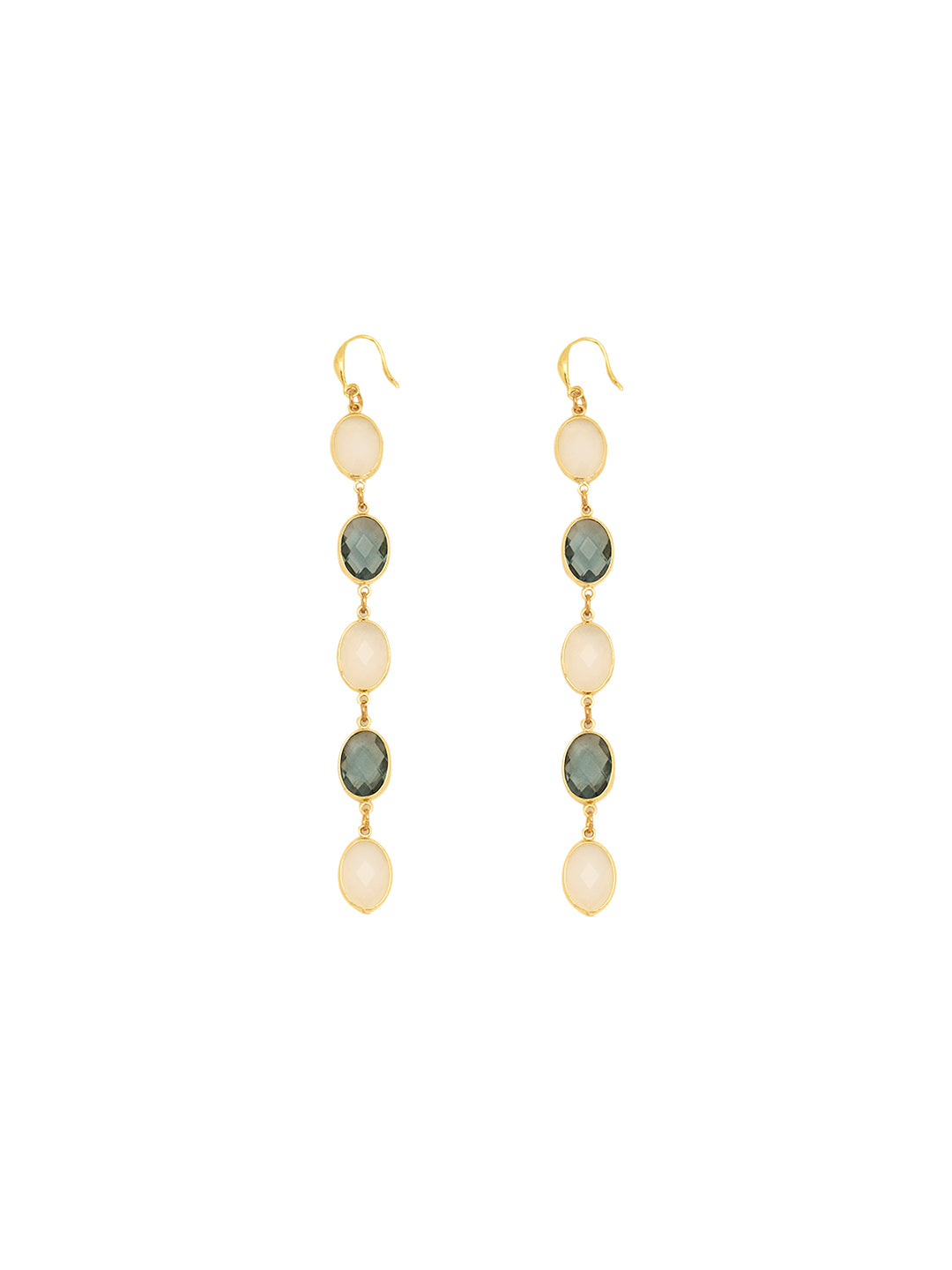 Gold Plated Anti -Tarnish Stainless Steel Cubic Zirconia Drop Earrings