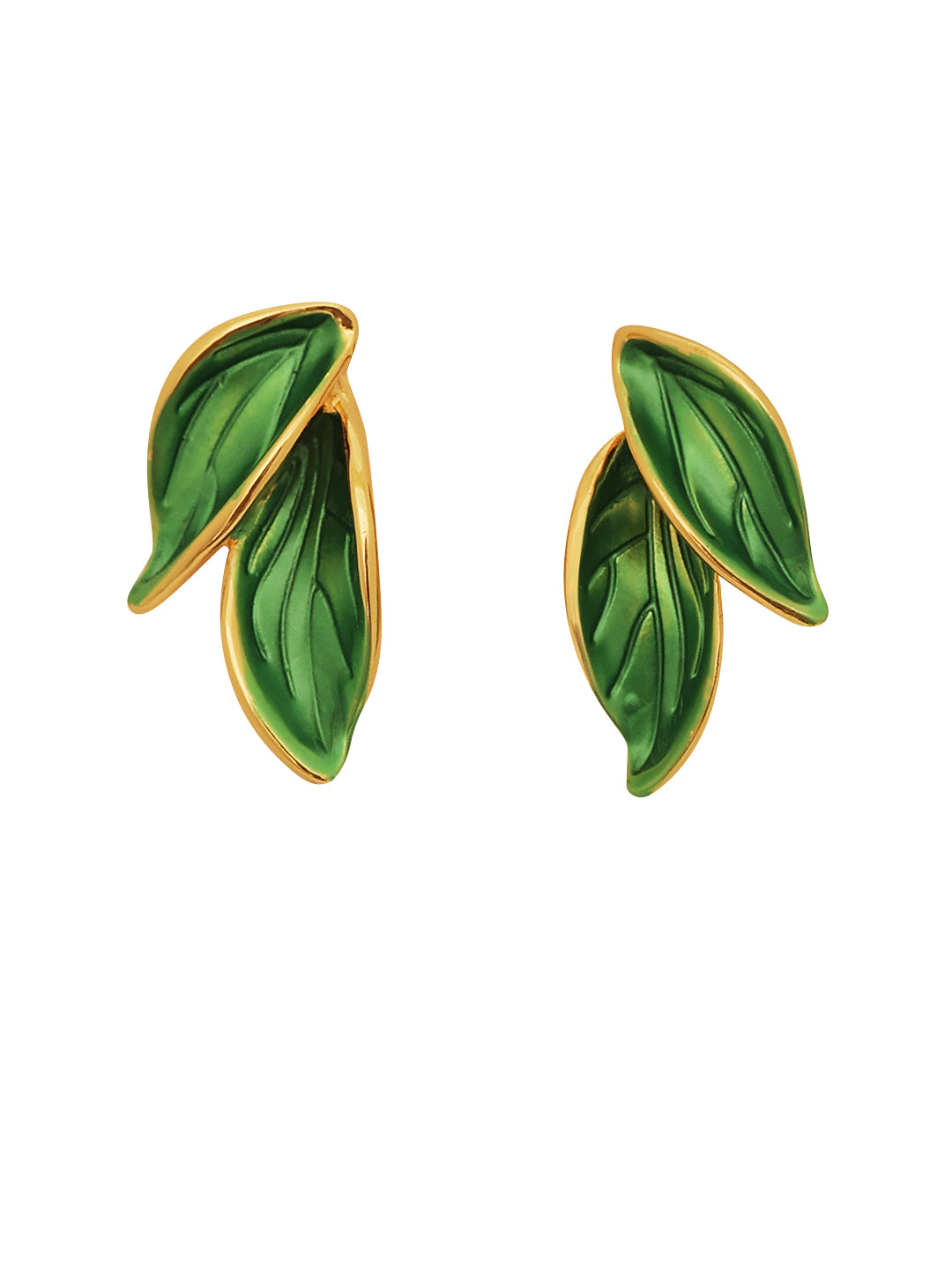 Enamel Green Korean Earrings