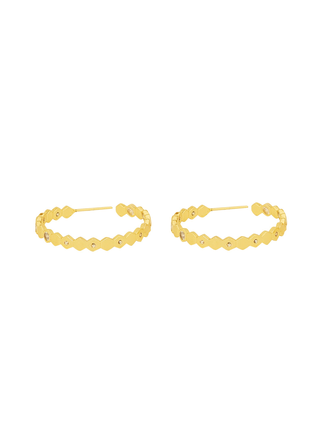 Gold Plated Fancy Hoop Earrings