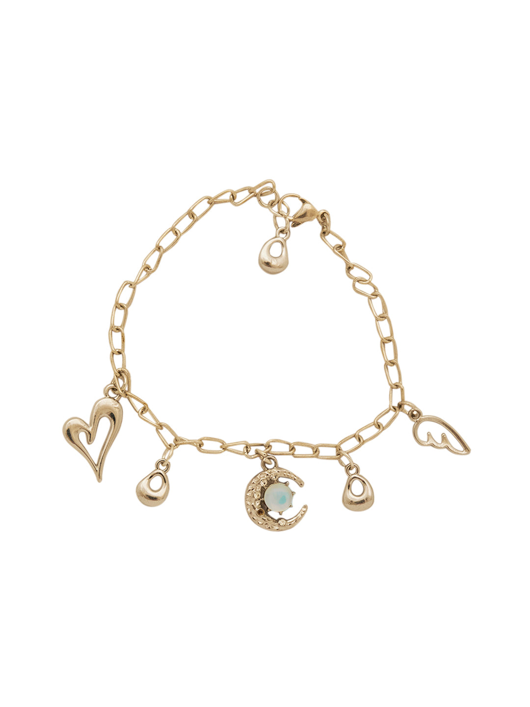 Rose Gold Plated Moon Charms link Stainless Steel Bracelet
