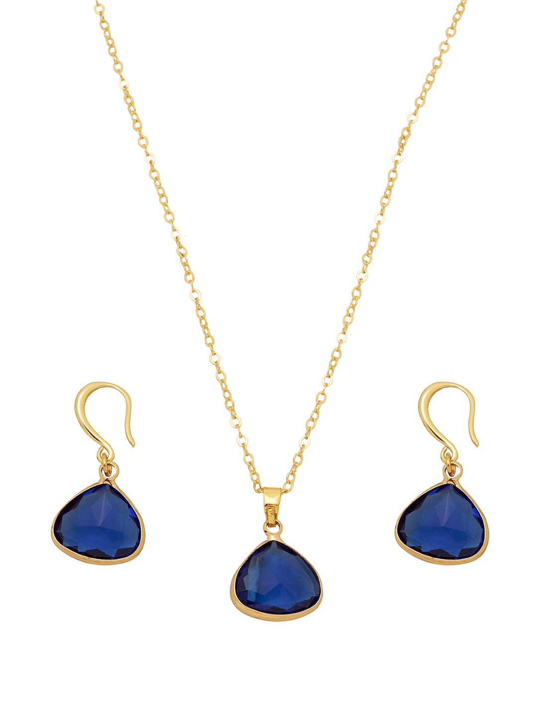 Gold Plated Anti-Tarnish Stainless Steel Zirconia Pendant Set