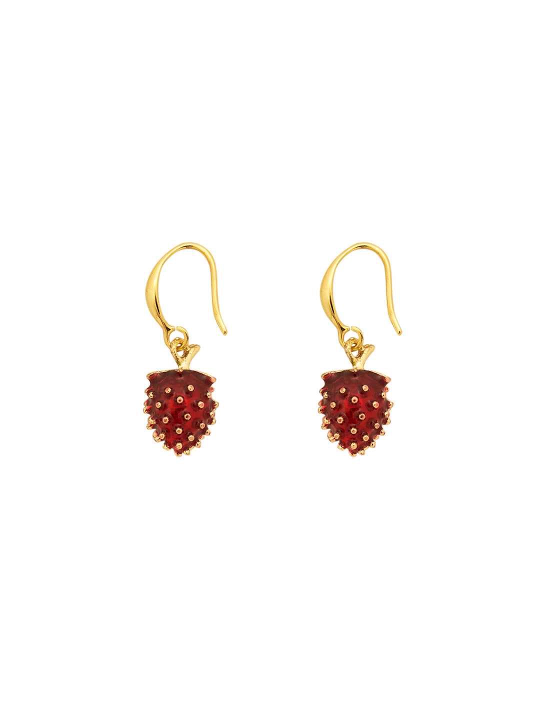 Gold Plated Anti-Tarnish Stainless Steel Strawberry Earrings