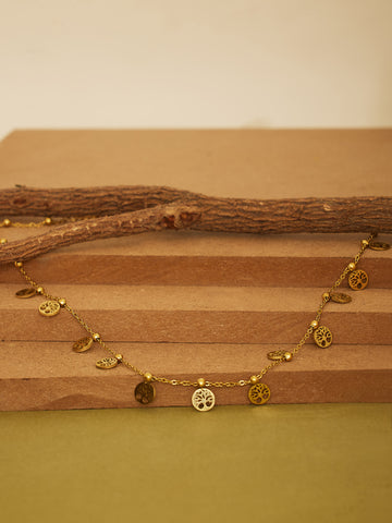 Gold Plated Charms Chain Pendant Necklace
