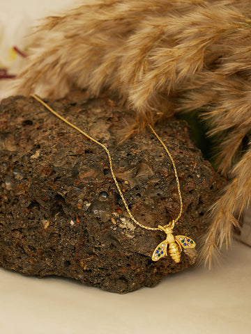 14K Gold Plated Zirconia Pendant Necklace