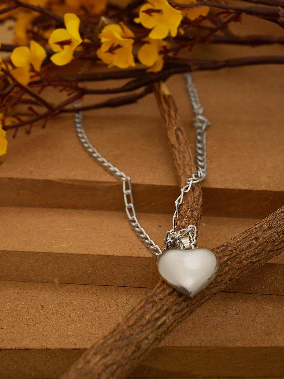 Silver Heart Pendant Necklace