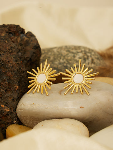 Gold Plated Sun rays Earrings