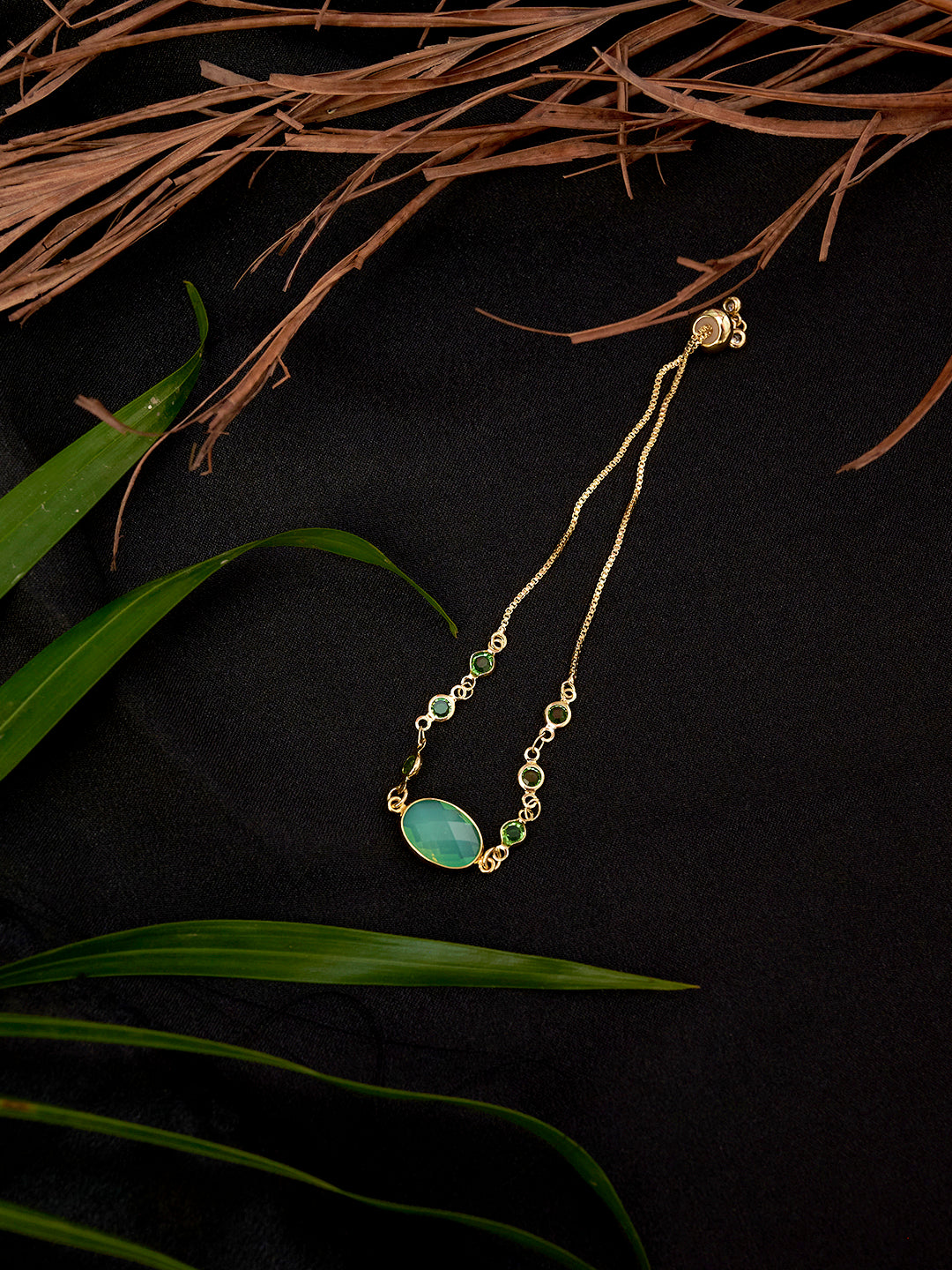 Gold Plated Anti-Tarnish Zirconia Stone Wrap-around Bracelet