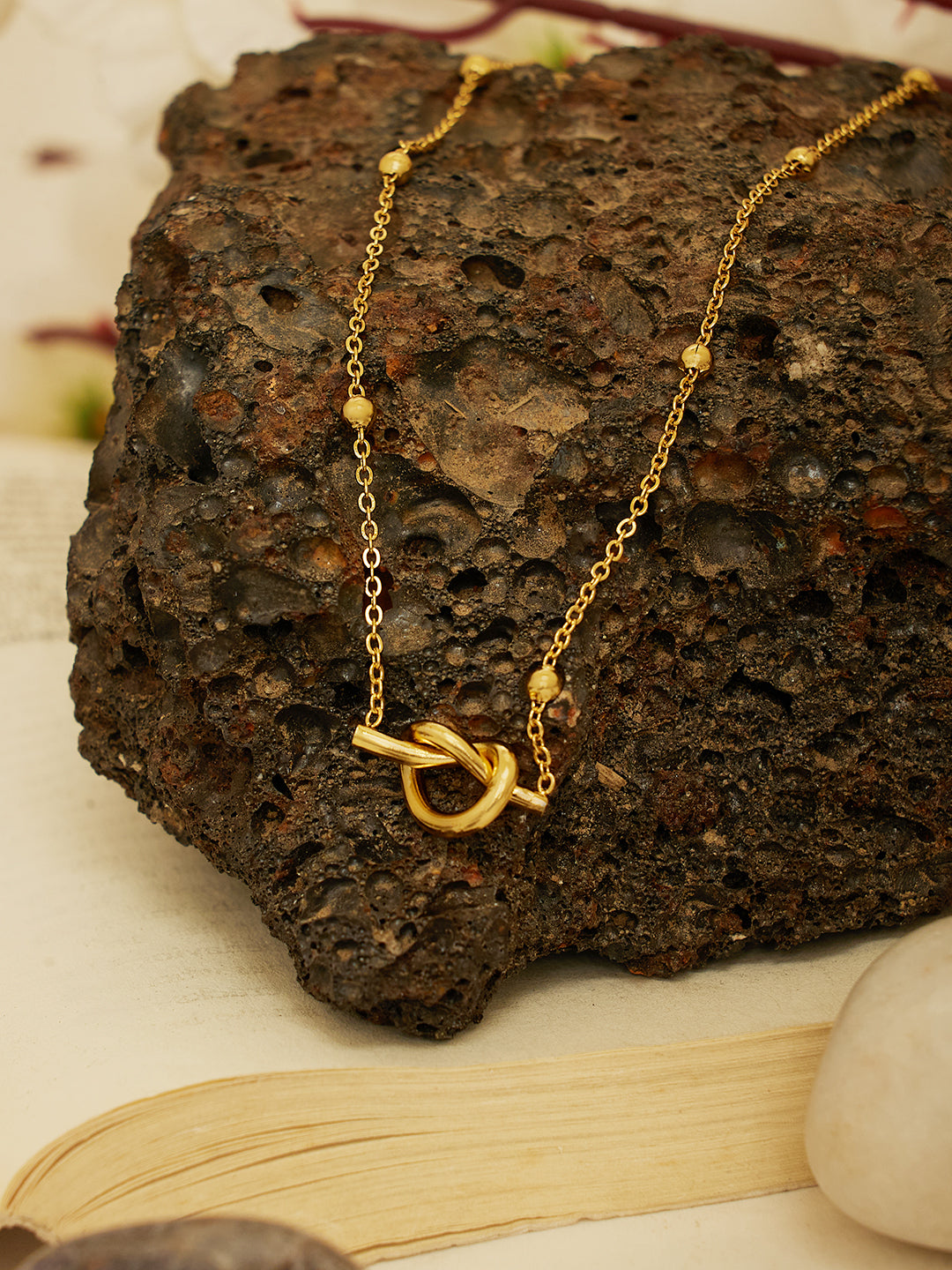 18K Gold Plated Heart knot Necklace