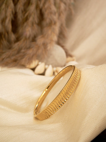 14K Gold Plated Anti-Tarnish Stainless Steel Kada Bracelet