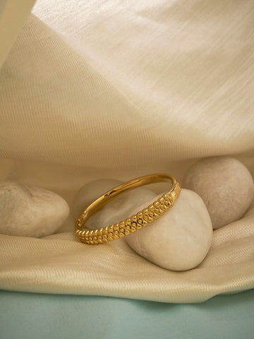 18K Gold-Plated Stainless-Steel Bangle Style Openable Bracelet