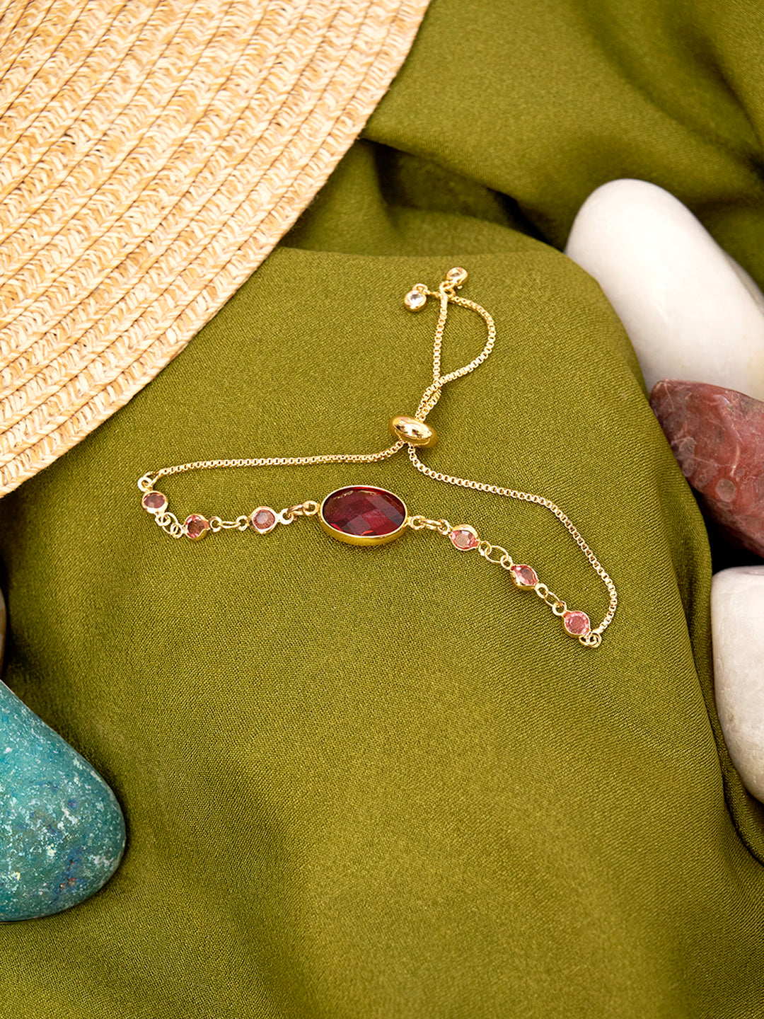 Gold Plated Anti-Tarnish CZ Zirconia link Bracelet