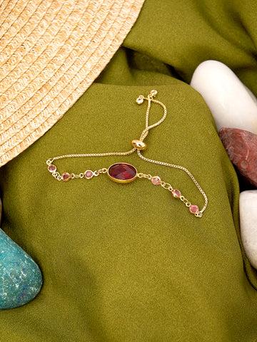 Gold Plated Anti-Tarnish CZ Zirconia link Bracelet