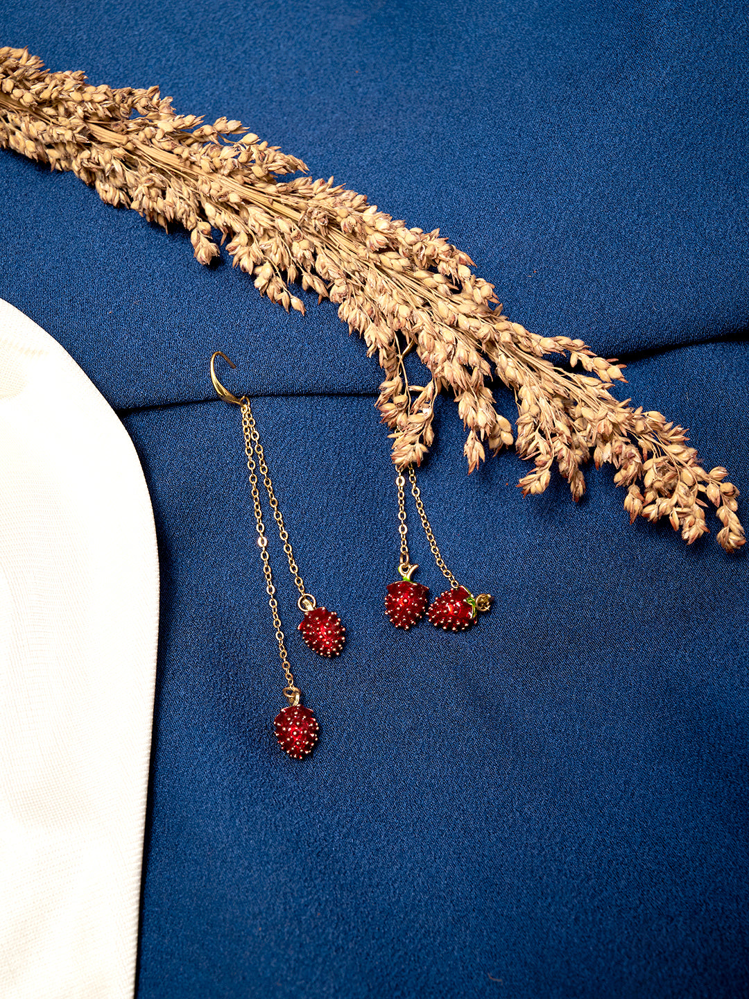 Gold Plated Anti-Tarnish Stainless Steel Strawberry Drop Earrings