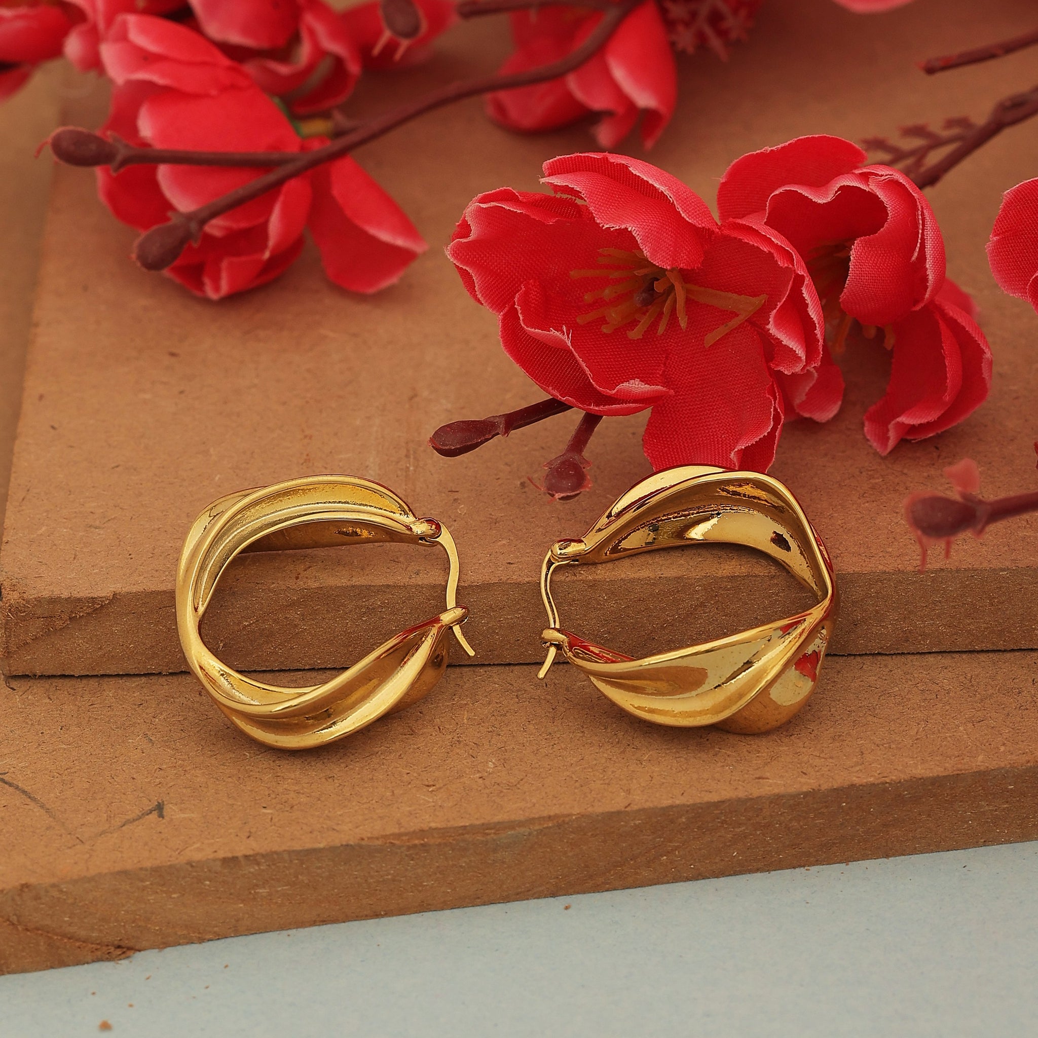 Gold Plated 18K Loop Earrings