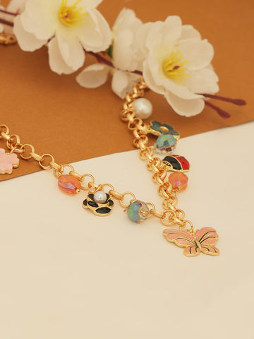 Gold Plated Charms Necklace
