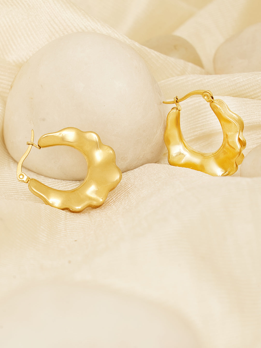 18K Gold Plated designer hoop Earrings