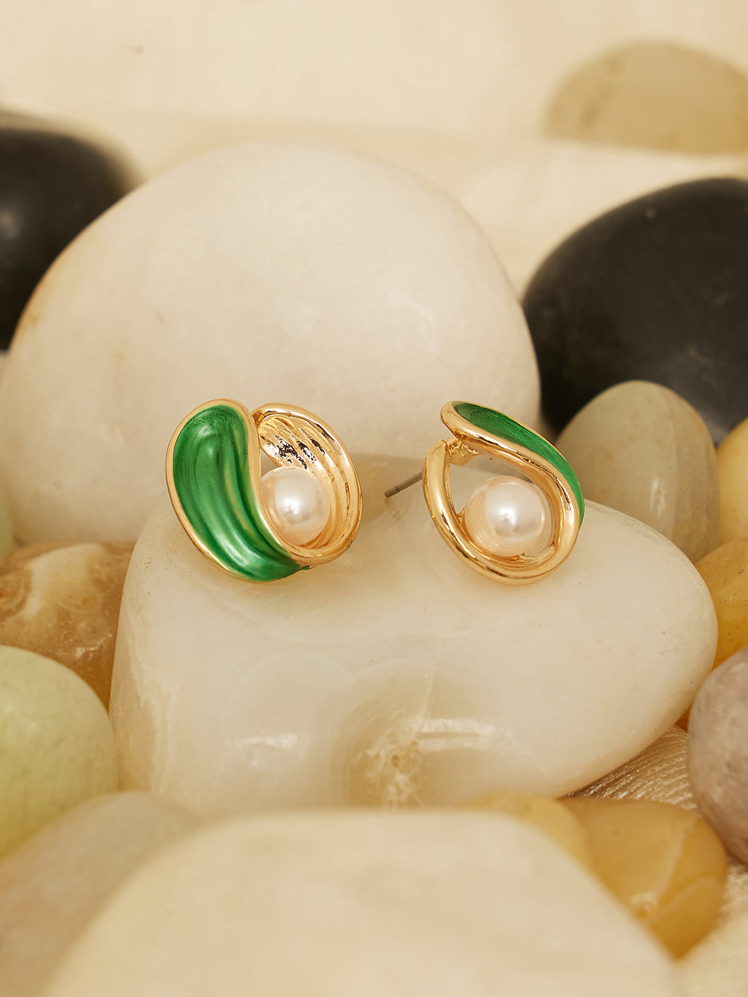 Gold Plated Purple Leaf Earrings