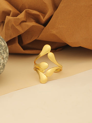 Gold Plated Flower bud Finger Ring