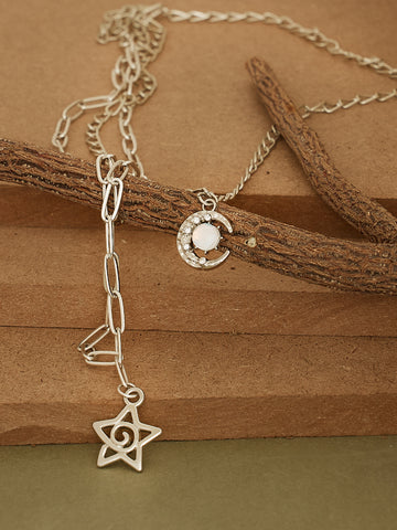 Silver Starry night Charms Necklace
