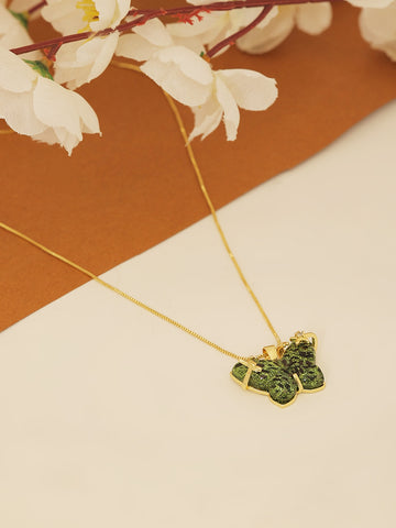 Gold Plated Butterfly Pendant Necklace