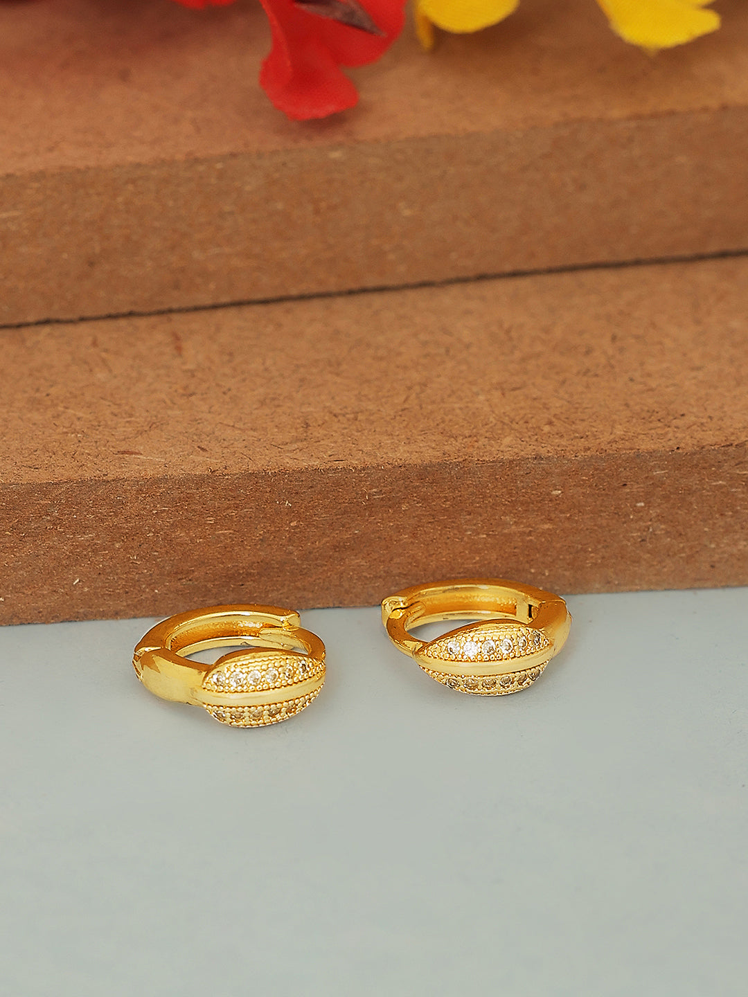 Gold plated 14K Diamond stud Earrings