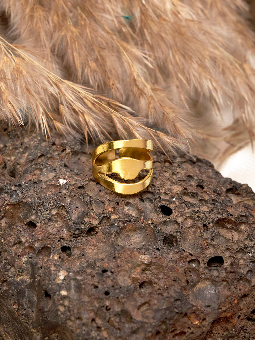 18K Gold Plated Brass Adjustable Finger Ring