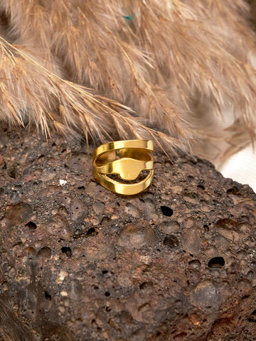 18K Gold Plated Brass Adjustable Finger Ring