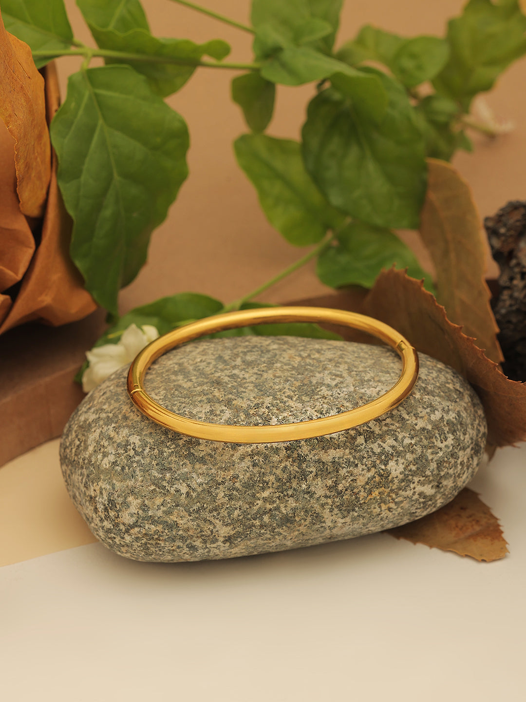 Gold Plated 18K Single Bangle Bracelet