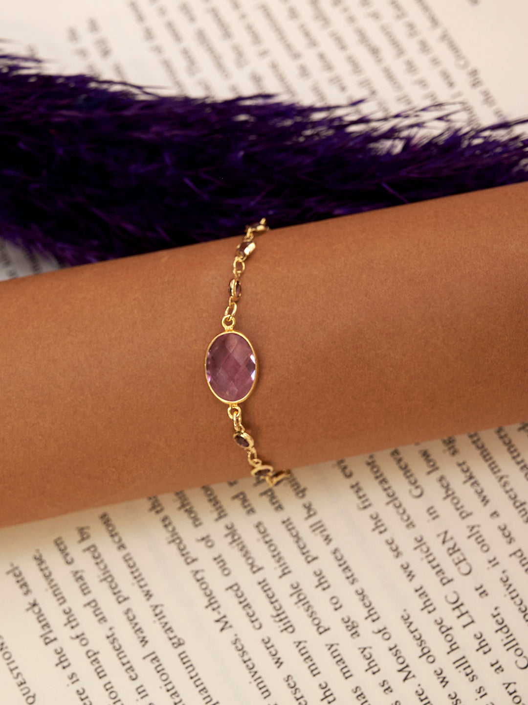 Gold Plated Anti-Tarnish CZ Zirconia Link Bracelet