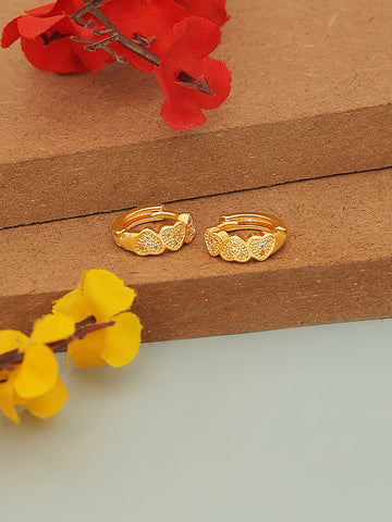 Gold plated 14K Zirconia Heart Earrings