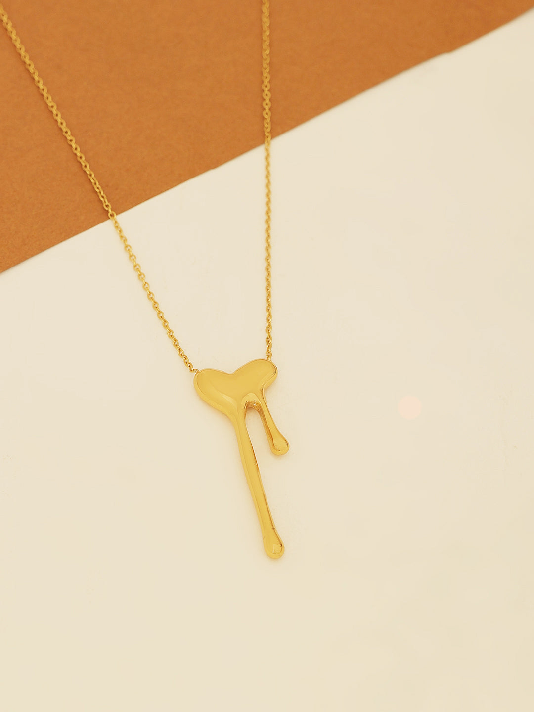 Gold Plated Melting Hearts Necklace