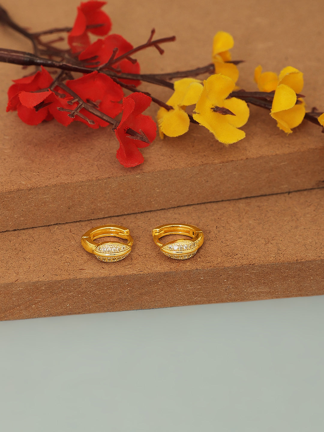 Gold plated 14K Diamond stud Earrings